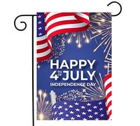 Drapeau De Jardin Joyeux 4 Juillet Feu D'Artifice Usa Patriotic Memorial Independence Day Américain Pride Flag Premium Drapeau De Bienvenue Antifouling Garden Flag Pour Home Pelouse 30X45Cm