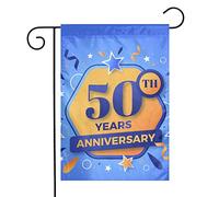 Drapeau de jardin « Joyeux 50e anniversaire de mariage » 30 x 45 cm, double face, décoration pour jardin ou maison