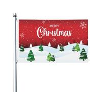 Drapeau De Jardin Joyeux Noël, Sapin En Forme De Flocon De Neige Drapeaux De welcome Drapeaux Décoratifs D'Extérieur Œillets En Laiton Drapeau Pirates For Patio Intérieur 90x150cm