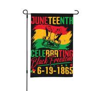 Drapeau de jardin Juneteenth Black Freedom double face, petits drapeaux pour cour, convient pour l'extérieur ou le jardin, décoration de patio, 45,7 x 30,5 cm