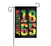 Drapeau de jardin Juneteenth du Mois de l'histoire des Noirs 1865 12 x 18 pouces Drapeaux extérieurs double face Bannières de bienvenue Drapeau de vacances pour décoration de jardin de fête