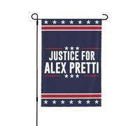 Drapeau de jardin « Justice pour Alex Pretti » 12x18, panneau de jardin « Ice Out », sans support, double face