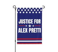 Drapeau de jardin « Justice pour Alex Pretti » 12x18, panneau de jardin « Ice Out », sans support, double face