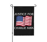 Drapeau de jardin Justice pour Charlie Kirk, bannières verticales double face pour l'extérieur, décoration extérieure de fête, de vacances, de jardin, de maison, 71 x 101 cm