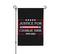 Drapeau de jardin Justice pour Charlie Kirk, bannières verticales double face pour l'extérieur, décoration extérieure de fête, de vacances, de jardin, de maison, 71 x 101 cm