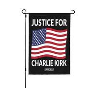 Drapeau de jardin Justice pour Charlie Kirk, bannières verticales double face pour l'extérieur, décoration extérieure de fête, de vacances, de jardin, de maison, 71 x 101 cm