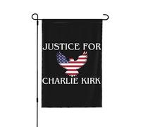 Drapeau de jardin Justice pour Charlie Kirk, bannières verticales double face pour l'extérieur, décoration extérieure de fête, de vacances, de jardin, de maison, 71 x 101 cm