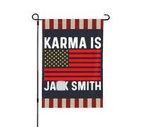 Drapeau de jardin Karma Is Jacks Smith Karma Is Jacks Smith Drapeau de jardin personnalisé 30,5 x 45,7 cm Double face pour la maison, le jardin, la terrasse et la cour