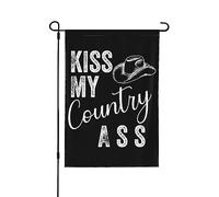 Drapeau de jardin « Kiss My Country Ass » 32 x 46 cm, drapeau double face pour pelouse et jardin, décoration e