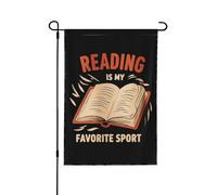 Drapeau de jardin « La lecture est mon sport préfér頻 - Drapeau de jardin personnalisé 30 x 45 cm - Drapeau décoratif double face pour l'extérieur