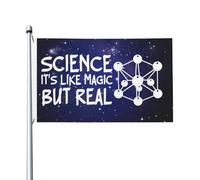 Drapeau De Jardin La Science, C'Est Comme De La Magie Mais Réel Drapeau Extérieur Individualité Drapeaux Personnalisé Pour Festival, Cadeau De Noë, Terrasse, 90X150cm