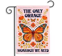 Drapeau De Jardin La seule fleur du monarque orange dont Porche 30x45cm | Drapeau Durable Bannière pour Toutes les saisons extérieure Balcon