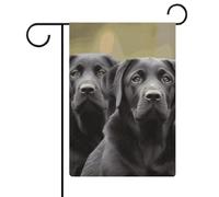 Drapeau de jardin Labrador Retriever - 30,5 x 45,7 cm - Double face - Drapeau extérieur d'été - Drapeau floral de bienvenue - Décorations de jardin saisonnières