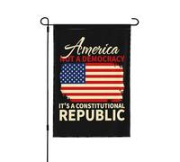 Drapeau de jardin « L'Amérique est une démocratie, c'est une république constitutionnelle » (28 x 40 pouces), idéal pour la décoration extérieure de votre jardin.
