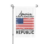 Drapeau de jardin « L'Amérique est une démocratie, c'est une république constitutionnelle » (28 x 40 pouces), idéal pour la décoration extérieure de votre jardin.