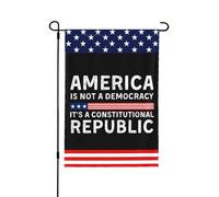 Drapeau de jardin « L'Amérique est une démocratie, c'est une république constitutionnelle » (28 x 40 pouces), idéal pour la décoration extérieure de votre jardin.