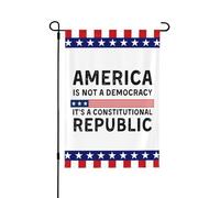 Drapeau de jardin « L'Amérique est une démocratie, c'est une république constitutionnelle » (30 x 45 cm) pour la décoration extérieure de votre jardin.