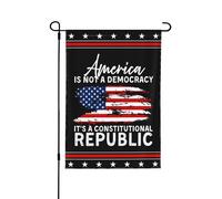 Drapeau de jardin « L'Amérique est une démocratie, c'est une république constitutionnelle » (30 x 45 cm) pour la décoration extérieure de votre jardin.