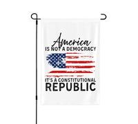 Drapeau de jardin « L'Amérique est une démocratie, c'est une république constitutionnelle » (30 x 45 cm) pour la décoration extérieure de votre jardin.