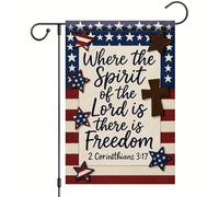 Drapeau De Jardin L'Amérique Patriotique Pour Toujours Religieux Là Où Est Le Seigneur Là Est La Liberté 2 Corinthiens 3:17 Drapeaus Antifouling Garden Flag Drapeau De Bienvenue Pour 30X45Cm