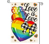 Drapeau De Jardin L'Amour C'Est L'Amour Fierté Lgbtq+ Arc-En-Ciel Communauté Progrès Égalité Garden Flag Couleurs Vives Drapeaus Décoratif Amusante Pride Flag Pour Patio Pavillon Home 30X45Cm