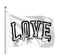 Drapeau De Jardin L'Amour Est Tout Ce Dont Vous Avez Besoin Bannière Décorative 100% Polyester Drapeaux Décoratifs D'Extérieur Avec Œillets En Laiton Bannière De Cour Pour Patio Procession