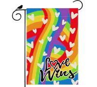 Drapeau De Jardin L'Amour Triomphe Cœurs D'Amour Fierté Rainbow Lgbtq Drapeaux Durable Éclatantes 30X45Cm Drapeau Pour Plage Extérieure