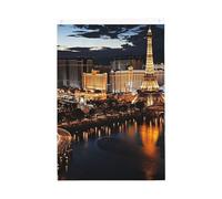 Drapeau de jardin Las Vegas avec vue nocturne - 61 x 91 cm - Ne se décolore pas - Double face - Bannière d'extérieur pour cour, porche, pelouse