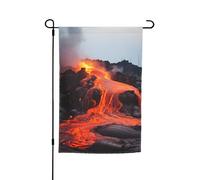 Drapeau de jardin « Lave incandescente du volcan Kilauea », impression recto-verso, 30 x 45 cm, pour décoration extérieure.