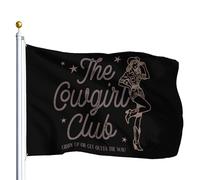 Drapeau De Jardin Le Club Des Cowgirls Drapeaux Décoratifs D'Extérieur Avec Œillets En Laiton Bannière Décorative Couleurs Éclatantes Bannière De Cour Pour Club Patio Procession 90X150Cm