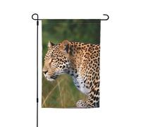 Drapeau de jardin léopard africain 30,5 x 45,7 cm double face printemps été décoratif bannière drapeau de cour petit drapeau saisonnier vacances décoration extérieure
