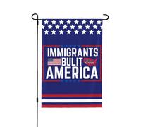 Drapeau de jardin « Les immigrants ont construit l'Amérique » 28"X40" Nous sommes tous des immigrants, panneau de jardin, drapeau sans mât