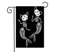 Drapeau De Jardin, Les Squelettes, Les Chats, Les Sirènes, Les Fées Du Zoo Sont Des Danseuses Purrmaid Drapeau Corsaire Décoratifs Drapeau Pirate Personnalisé Drapeau Pour Balcon 30X45Cm