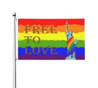 Drapeau De Jardin Lgtb Free To Love Drapeaus Décoratif Premium Drapeau De Bienvenue Couleur Vive Garden Flag Pour Pelouse Cour Pavillon 152X90CM