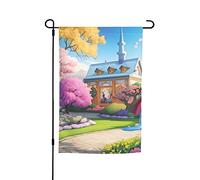 Drapeau de jardin licorne conte de fées 30,5 x 45,7 cm. Décoration extérieure lumineuse double face apporte un peu de plaisir à votre jardin.