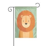 Drapeau de jardin lion avec crinière orange pastel 30 x 45 cm vertical double face ferme vacances décorations extérieures drapeau de cour