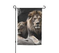 Drapeau de jardin lions mâles et femelles double face pour ferme, vacances, cour, 30,5 x 45,7 cm, bannière extérieure saisonnière pour printemps, été, pelouse, porche, décoration d'intérieur, petit