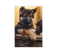 Drapeau de jardin « Little German Shepherd Dog Welcome » - 61 x 91 cm - Double face - Ne se décolore pas - Pour maison, cour, porche, pelouse, décoration extérieure
