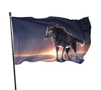 Drapeau de jardin Lonely Wolf Yard House Décoration extérieure Drapeaux Bannières pour Patio Pelouse 0,9 x 1,5 m