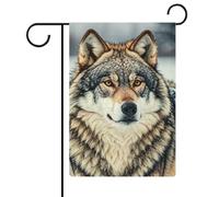 Drapeau de jardin loup de style ferme d'hiver 47,7 x 32,6 cm, drapeaux d'été double face, drapeau de décoration de vacances de ferme pour décoration de cour saisonnière