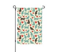 Drapeau de jardin Love Cats 71,1 x 101,6 cm double face vertical en polyester pour décoration de cour, de maison, de porche, de ferme, de patio, de pelouse