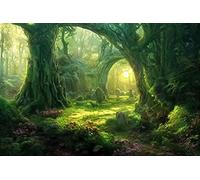 Drapeau De Jardin Magic Landscape With Fairy Tale Forest Drapeaus Décoratif Amusante Pride Flag Antifouling Drapeau De Bienvenue Pour Pelouse Patio Pavillon 152X90CM