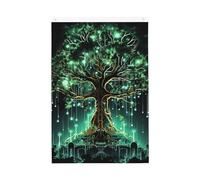 Drapeau de jardin magique arbre vert bienvenue 61 x 91 cm double face ne se décolore pas pour maison, cour, porche, pelouse, décoration extérieure