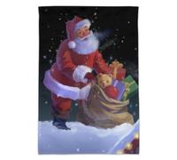 Drapeau de jardin magique de Noël Père Noël sur le toit