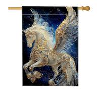 Drapeau de jardin magique en forme de cheval magique, bannière de décoration d'intérieur, bannière double face en toile de jute pour décoration de pelouse, fête printemps-été, cour, 71 x 101,6 cm