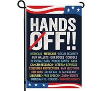 Drapeau de jardin mains off double face pour la sécurité sociale et les droits de l'assurance-maladie, résistant aux intempéries et aux UV