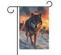 Drapeau de jardin Majestic Wolf en toile de jute double face pour maison, cour, extérieur 30,5 x 45,7 cm