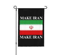 Drapeau de jardin « Make Iran Great Again » 30 x 45 cm, double face, décoration extérieure pour pelouse et jardin.