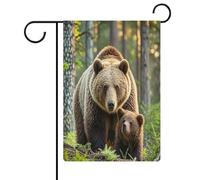 Drapeau de jardin Mama Bear pour maison, pelouse, panneau de bienvenue, bannière double face, petits drapeaux personnalisés pour piscine, cour, extérieur, décoration murale, 32,6 x 47,5 cm
