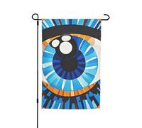 Drapeau de jardin mauvais œil 30,5 x 45,7 cm pour printemps, été, automne, hiver, drapeaux saisonniers double face, bannière d'extérieur et d'intérieur pour décoration de maison